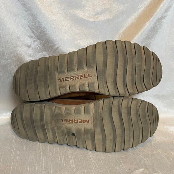 Merrell Men\'s 10.5 Brown Leather Lace Up Ankle Booties Shoes Downtown Chukka